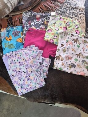 Girls' Mixed-Print Pajama Pants - Bright Pink, Lavender, Green & Multicolor